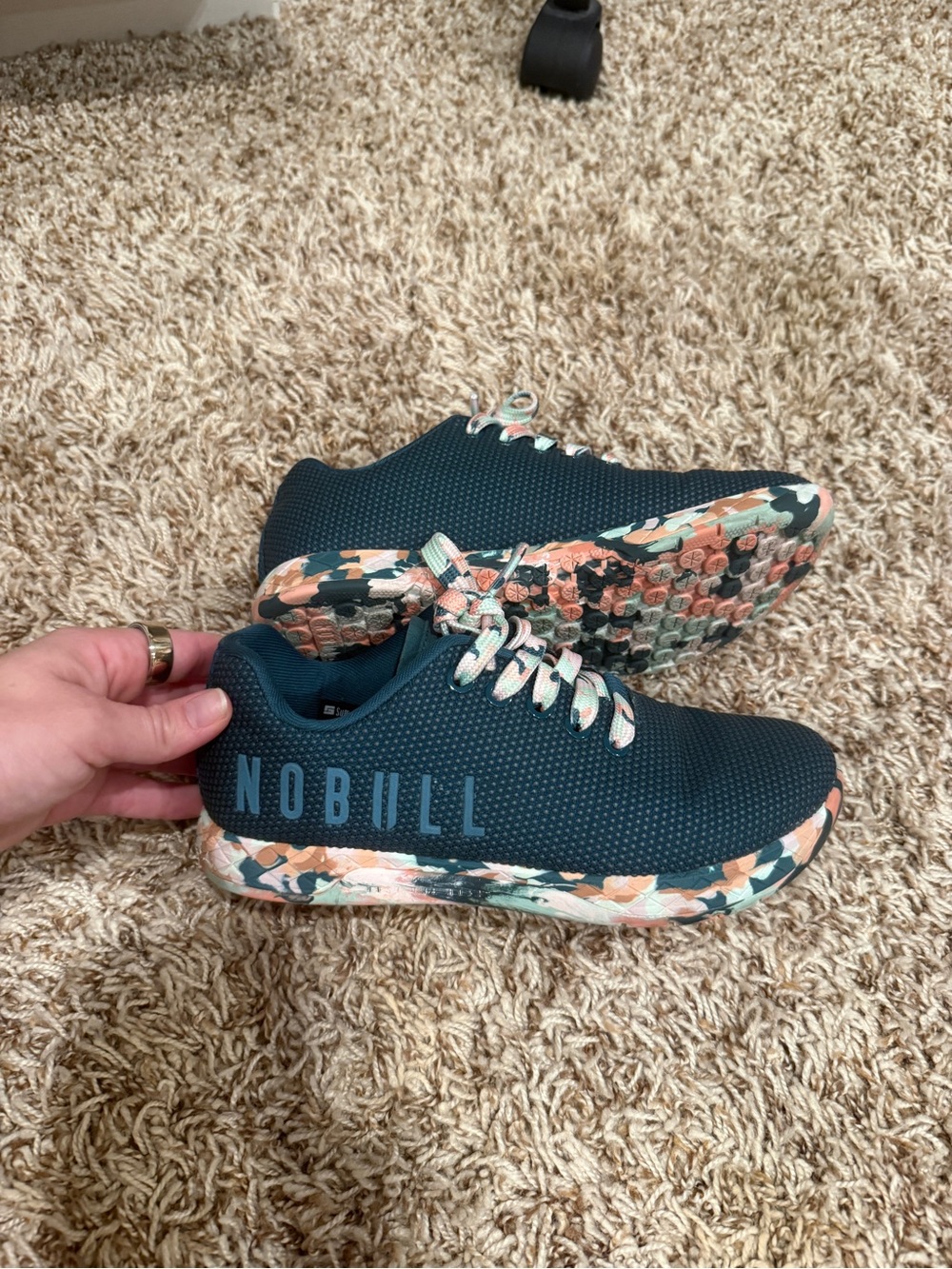 NOBULL Teal Training Sneakers with Multicolor Accents